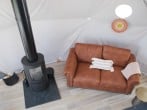 Sofa and wood burner Sofa and wood burner